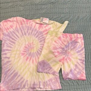 Primark Kids Tie-Dye Matching Set - Pink, Purple, Green